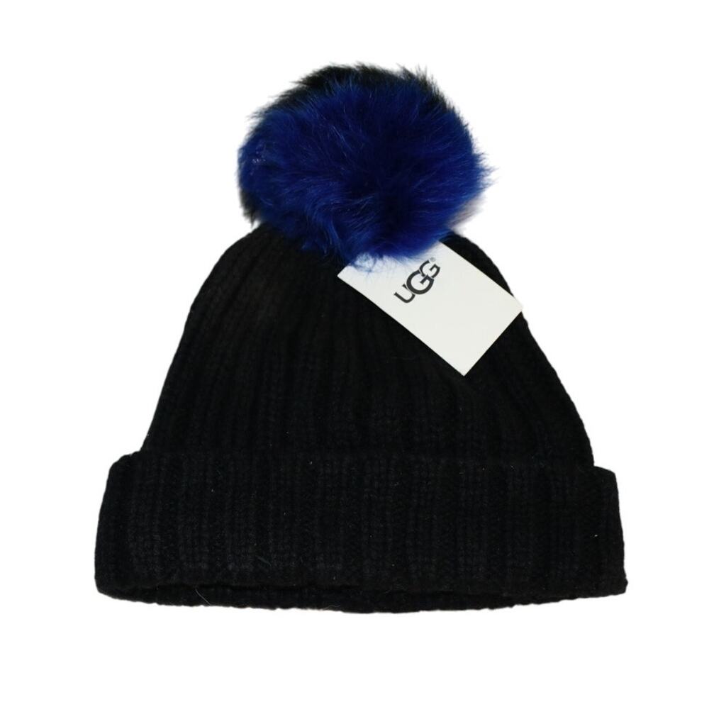UGG Women's Pom Beanie Hat in Black Multi O/S NWT